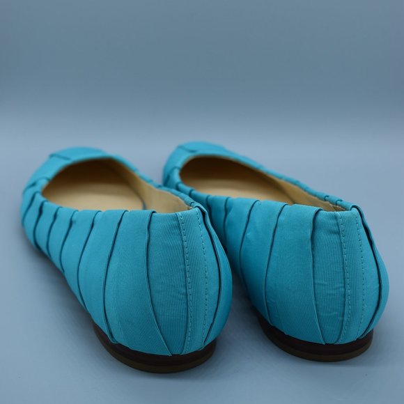 Talbots Patina Blue Pleated Flats Size 9B - Picture 11 of 13